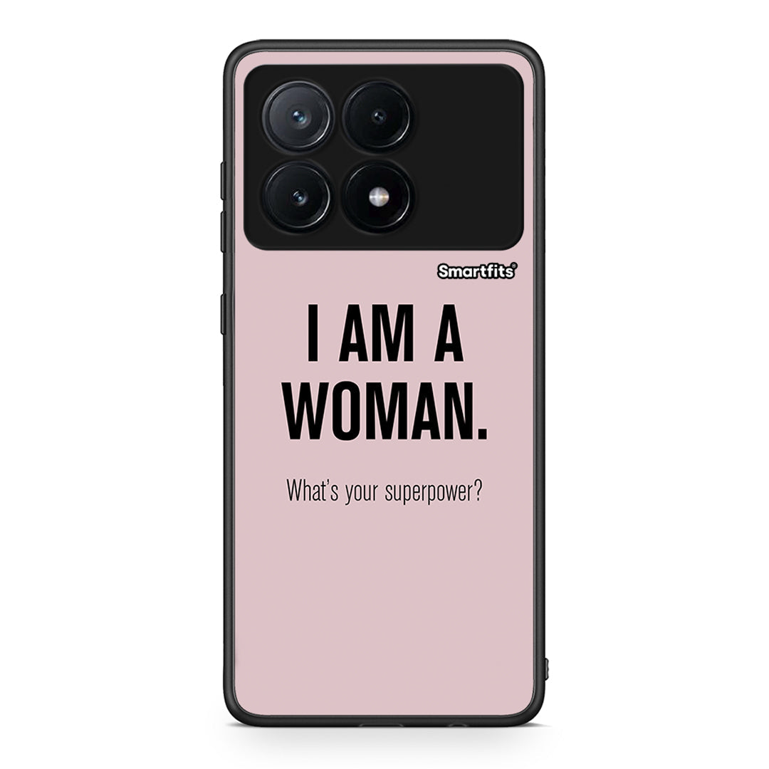 Xiaomi Poco X6 Pro 5G Superpower Woman θήκη από τη Smartfits με σχέδιο στο πίσω μέρος και μαύρο περίβλημα | Smartphone case with colorful back and black bezels by Smartfits