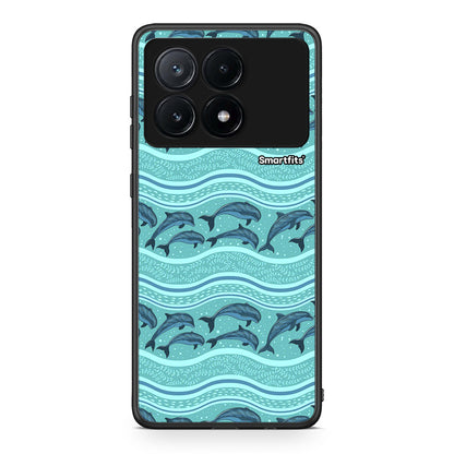 Xiaomi Poco X6 Pro 5G Swimming Dolphins θήκη από τη Smartfits με σχέδιο στο πίσω μέρος και μαύρο περίβλημα | Smartphone case with colorful back and black bezels by Smartfits