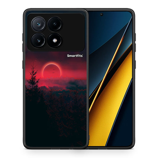Θήκη Xiaomi Poco X6 Pro 5G Sunset Tropic από τη Smartfits με σχέδιο στο πίσω μέρος και μαύρο περίβλημα | Xiaomi Poco X6 Pro 5G Sunset Tropic case with colorful back and black bezels
