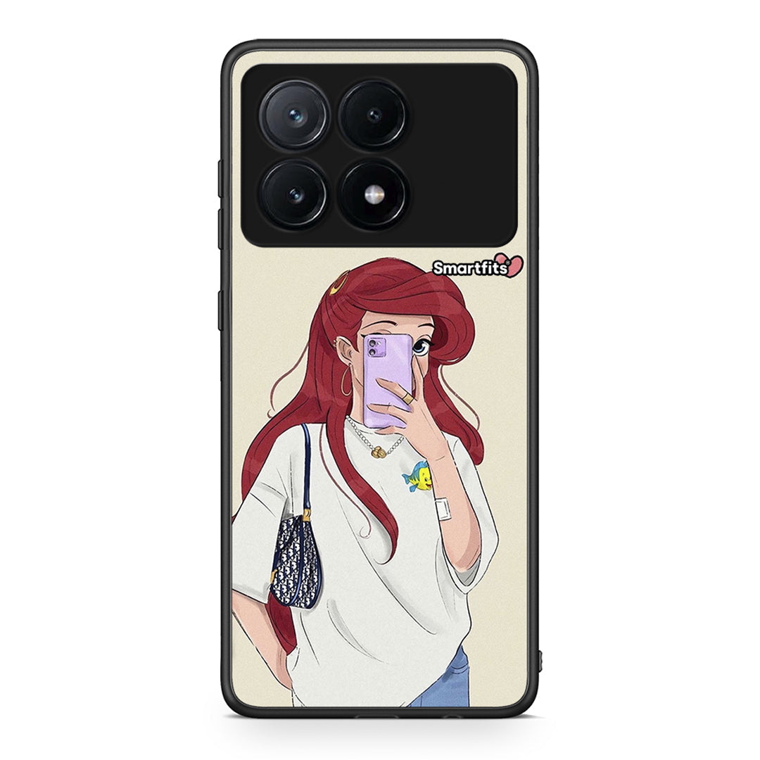 Xiaomi Poco X6 Pro 5G Walking Mermaid Θήκη από τη Smartfits με σχέδιο στο πίσω μέρος και μαύρο περίβλημα | Smartphone case with colorful back and black bezels by Smartfits