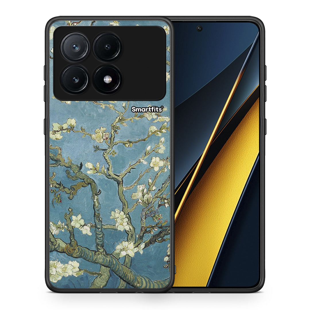 Θήκη Xiaomi Poco X6 Pro 5G White Blossoms από τη Smartfits με σχέδιο στο πίσω μέρος και μαύρο περίβλημα | Xiaomi Poco X6 Pro 5G White Blossoms case with colorful back and black bezels