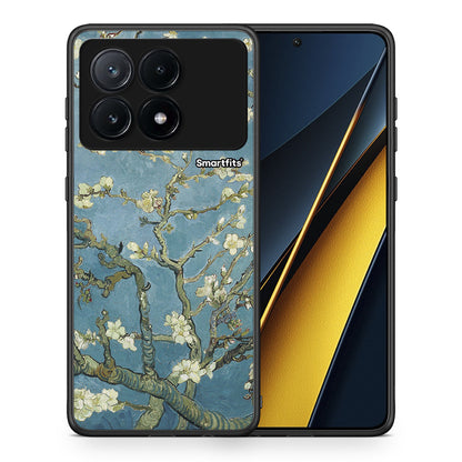 Θήκη Xiaomi Poco X6 Pro 5G White Blossoms από τη Smartfits με σχέδιο στο πίσω μέρος και μαύρο περίβλημα | Xiaomi Poco X6 Pro 5G White Blossoms case with colorful back and black bezels