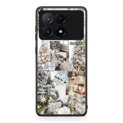 Xiaomi Poco X6 Pro 5G White Christmas θήκη από τη Smartfits με σχέδιο στο πίσω μέρος και μαύρο περίβλημα | Smartphone case with colorful back and black bezels by Smartfits