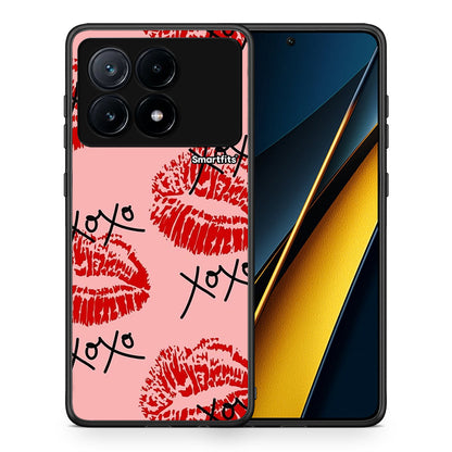 Θήκη Xiaomi Poco X6 Pro 5G XOXO Lips από τη Smartfits με σχέδιο στο πίσω μέρος και μαύρο περίβλημα | Xiaomi Poco X6 Pro 5G XOXO Lips case with colorful back and black bezels