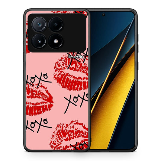 Θήκη Xiaomi Poco X6 Pro 5G XOXO Lips από τη Smartfits με σχέδιο στο πίσω μέρος και μαύρο περίβλημα | Xiaomi Poco X6 Pro 5G XOXO Lips case with colorful back and black bezels