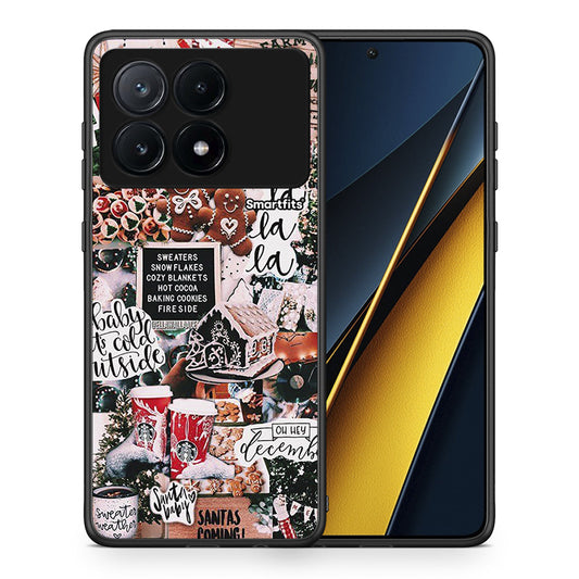 Θήκη Xiaomi Poco X6 Pro 5G Xmas Habbits από τη Smartfits με σχέδιο στο πίσω μέρος και μαύρο περίβλημα | Xiaomi Poco X6 Pro 5G Xmas Habbits case with colorful back and black bezels