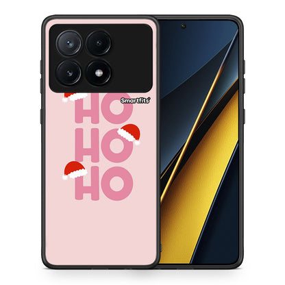 Θήκη Xiaomi Poco X6 Pro 5G Xmas Ho Ho Ho από τη Smartfits με σχέδιο στο πίσω μέρος και μαύρο περίβλημα | Xiaomi Poco X6 Pro 5G Xmas Ho Ho Ho case with colorful back and black bezels
