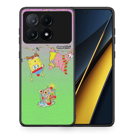 Θήκη Xiaomi Poco X6 Pro 5G Xmas Lights από τη Smartfits με σχέδιο στο πίσω μέρος και μαύρο περίβλημα | Xiaomi Poco X6 Pro 5G Xmas Lights case with colorful back and black bezels