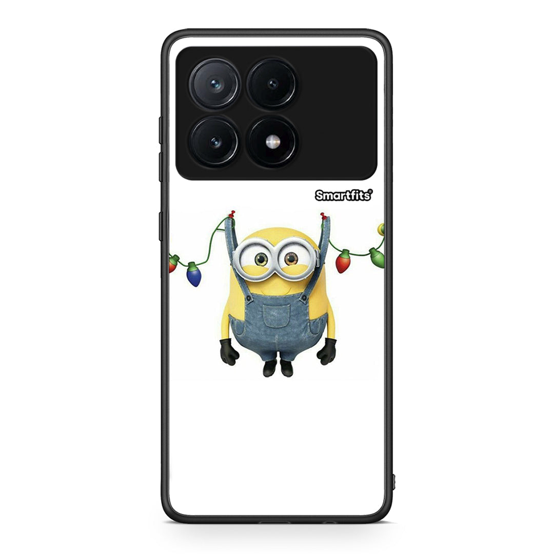 Xiaomi Poco X6 Pro 5G Xmas Minion Lights θήκη από τη Smartfits με σχέδιο στο πίσω μέρος και μαύρο περίβλημα | Smartphone case with colorful back and black bezels by Smartfits