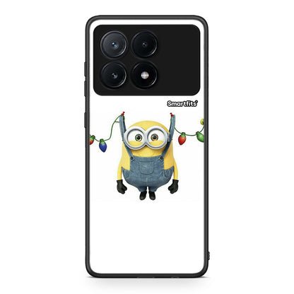 Xiaomi Poco X6 Pro 5G Xmas Minion Lights θήκη από τη Smartfits με σχέδιο στο πίσω μέρος και μαύρο περίβλημα | Smartphone case with colorful back and black bezels by Smartfits