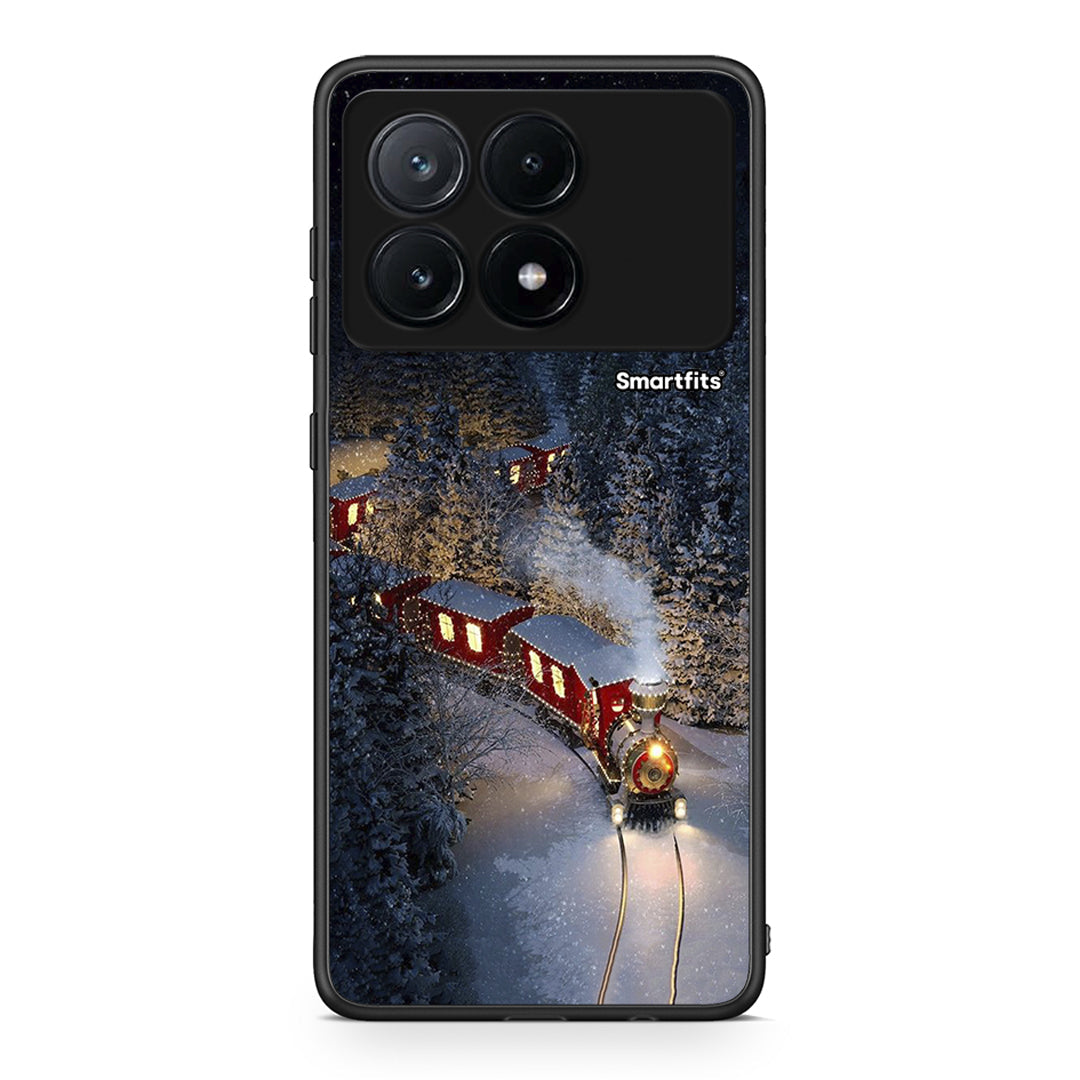 Xiaomi Poco X6 Pro 5G Xmas Train θήκη από τη Smartfits με σχέδιο στο πίσω μέρος και μαύρο περίβλημα | Smartphone case with colorful back and black bezels by Smartfits
