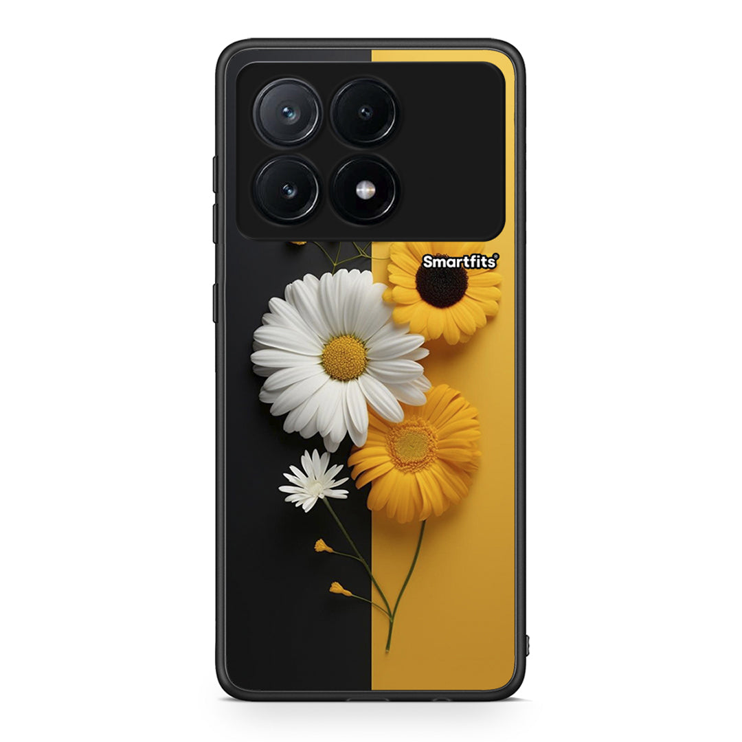 Xiaomi Poco X6 Pro 5G Yellow Daisies θήκη από τη Smartfits με σχέδιο στο πίσω μέρος και μαύρο περίβλημα | Smartphone case with colorful back and black bezels by Smartfits