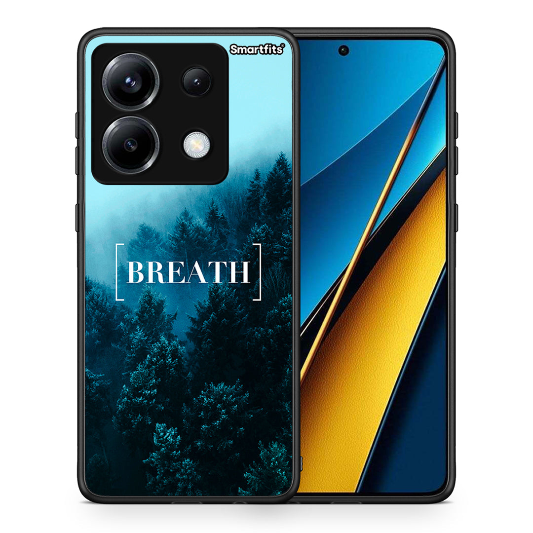 Θήκη Xiaomi Poco X6 Breath Quote από τη Smartfits με σχέδιο στο πίσω μέρος και μαύρο περίβλημα | Xiaomi Poco X6 Breath Quote case with colorful back and black bezels