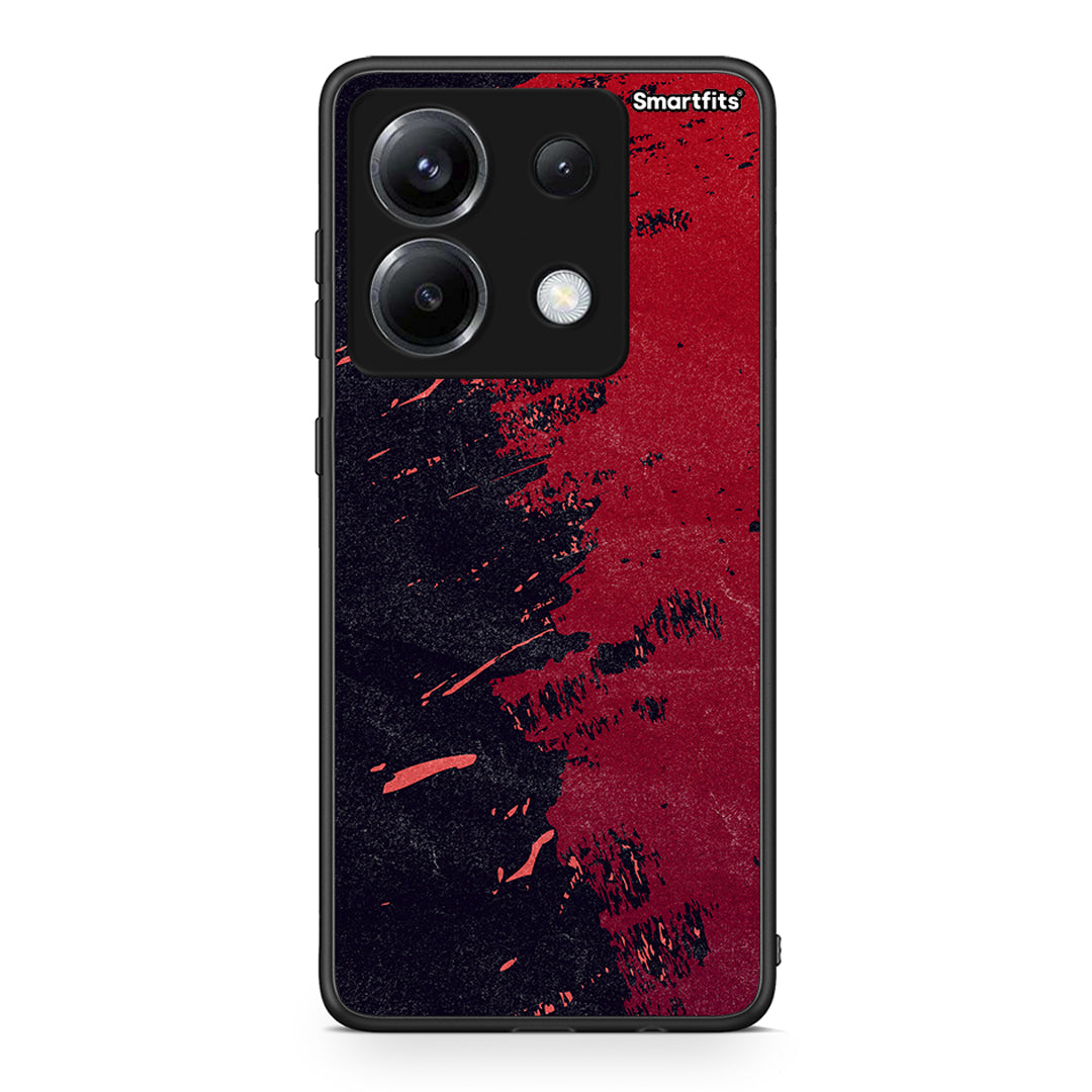 Xiaomi Poco X6 Red Paint Θήκη Αγίου Βαλεντίνου από τη Smartfits με σχέδιο στο πίσω μέρος και μαύρο περίβλημα | Smartphone case with colorful back and black bezels by Smartfits