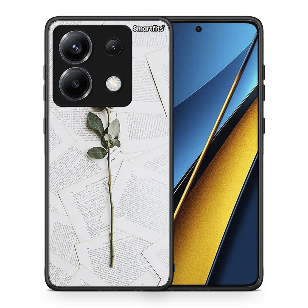 Θήκη Xiaomi Poco X6 Red Rose από τη Smartfits με σχέδιο στο πίσω μέρος και μαύρο περίβλημα | Xiaomi Poco X6 Red Rose case with colorful back and black bezels