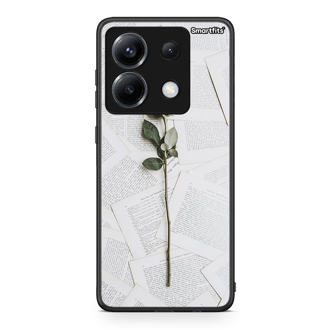 Xiaomi Poco X6 Red Rose θήκη από τη Smartfits με σχέδιο στο πίσω μέρος και μαύρο περίβλημα | Smartphone case with colorful back and black bezels by Smartfits