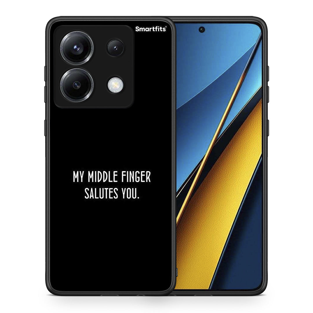 Θήκη Xiaomi Poco X6 Salute από τη Smartfits με σχέδιο στο πίσω μέρος και μαύρο περίβλημα | Xiaomi Poco X6 Salute case with colorful back and black bezels