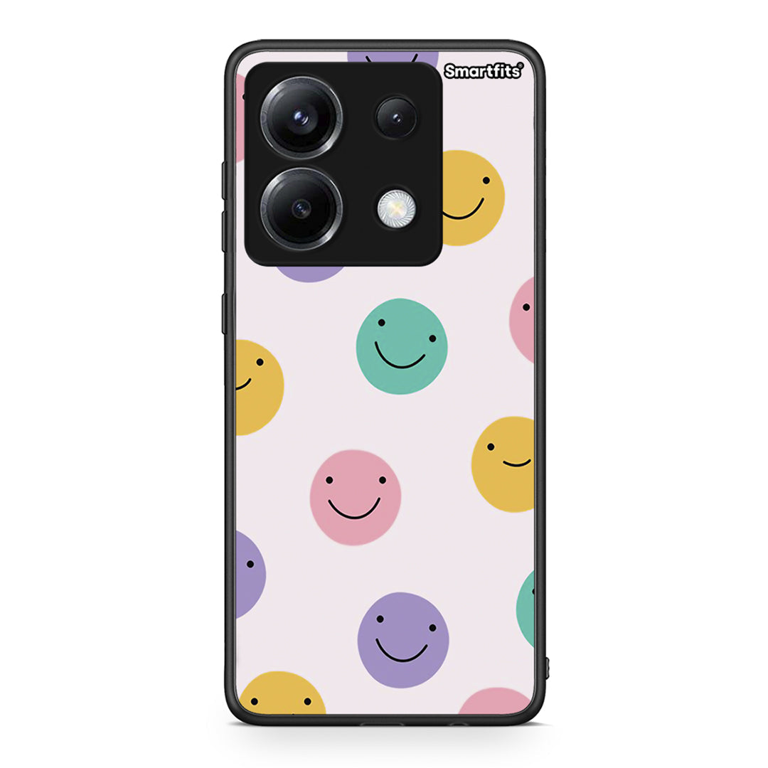 Xiaomi Poco X6 Smiley Faces θήκη από τη Smartfits με σχέδιο στο πίσω μέρος και μαύρο περίβλημα | Smartphone case with colorful back and black bezels by Smartfits