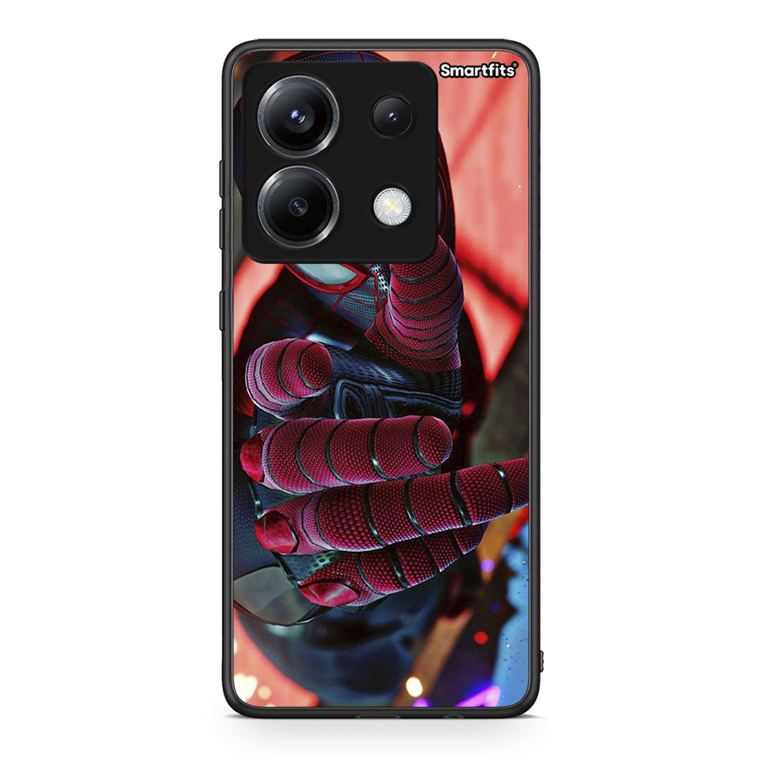Xiaomi Poco X6 Spider Hand Θήκη από τη Smartfits με σχέδιο στο πίσω μέρος και μαύρο περίβλημα | Smartphone case with colorful back and black bezels by Smartfits