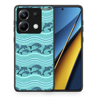 Thumbnail for Θήκη Xiaomi Poco X6 Swimming Dolphins από τη Smartfits με σχέδιο στο πίσω μέρος και μαύρο περίβλημα | Xiaomi Poco X6 Swimming Dolphins case with colorful back and black bezels
