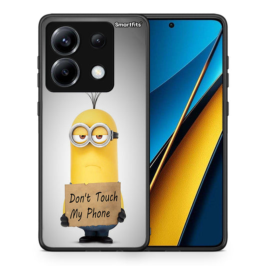Θήκη Xiaomi Poco X6 Minion Text από τη Smartfits με σχέδιο στο πίσω μέρος και μαύρο περίβλημα | Xiaomi Poco X6 Minion Text case with colorful back and black bezels