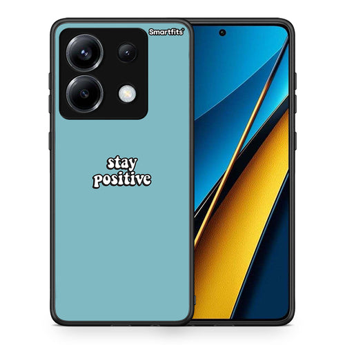 Θήκη Xiaomi Poco X6 Positive Text από τη Smartfits με σχέδιο στο πίσω μέρος και μαύρο περίβλημα | Xiaomi Poco X6 Positive Text case with colorful back and black bezels