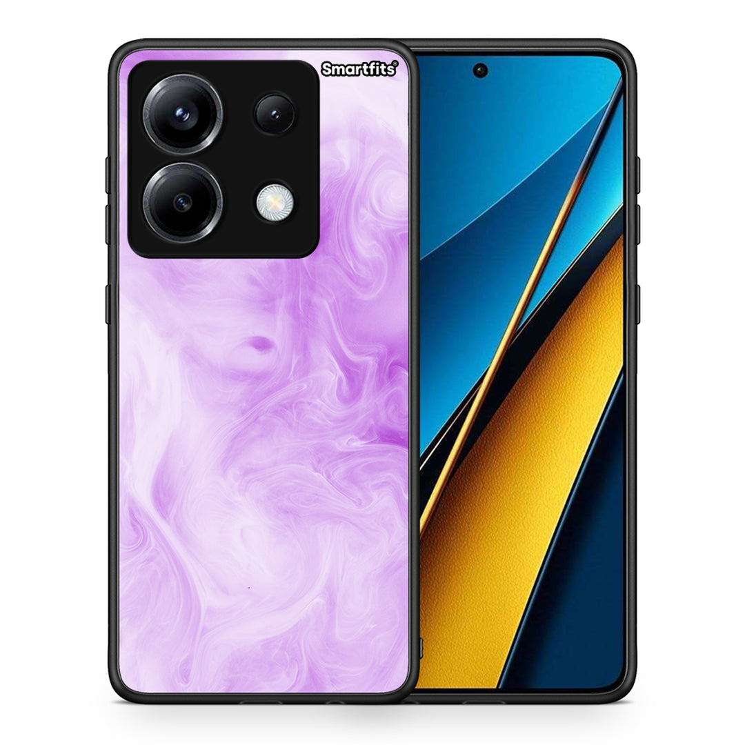 Θήκη Xiaomi Poco X6 Lavender Watercolor από τη Smartfits με σχέδιο στο πίσω μέρος και μαύρο περίβλημα | Xiaomi Poco X6 Lavender Watercolor case with colorful back and black bezels