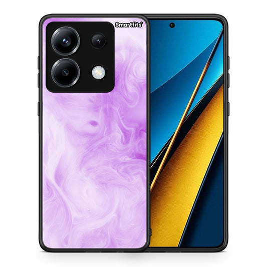 Θήκη Xiaomi Poco X6 Lavender Watercolor από τη Smartfits με σχέδιο στο πίσω μέρος και μαύρο περίβλημα | Xiaomi Poco X6 Lavender Watercolor case with colorful back and black bezels