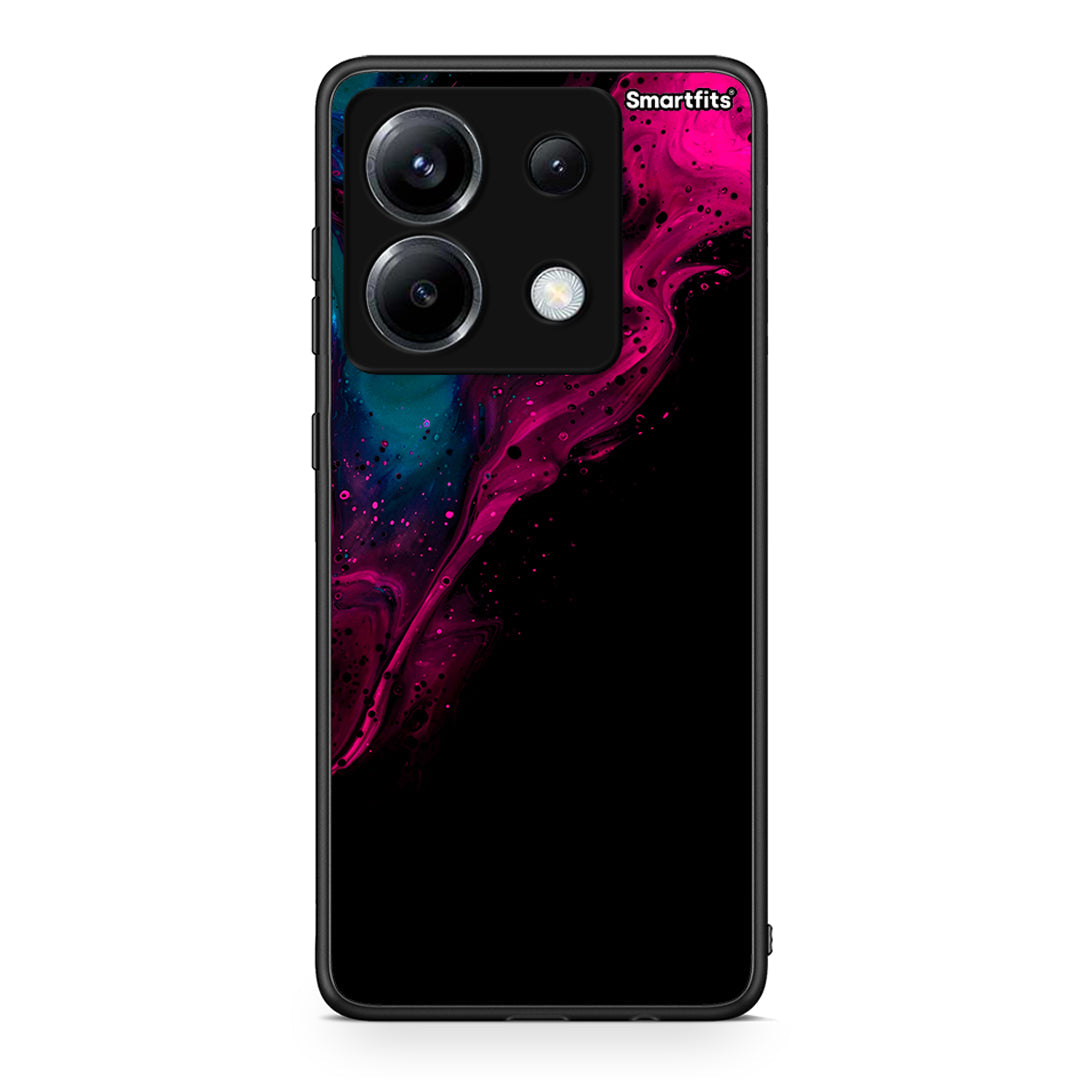 4 - Xiaomi Poco X6 Pink Black Watercolor case, cover, bumper