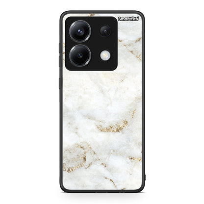 Xiaomi Poco X6 White Gold Marble θήκη από τη Smartfits με σχέδιο στο πίσω μέρος και μαύρο περίβλημα | Smartphone case with colorful back and black bezels by Smartfits