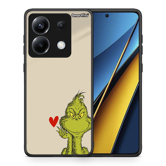 Θήκη Xiaomi Poco X6 Xmas Grinch από τη Smartfits με σχέδιο στο πίσω μέρος και μαύρο περίβλημα | Xiaomi Poco X6 Xmas Grinch case with colorful back and black bezels