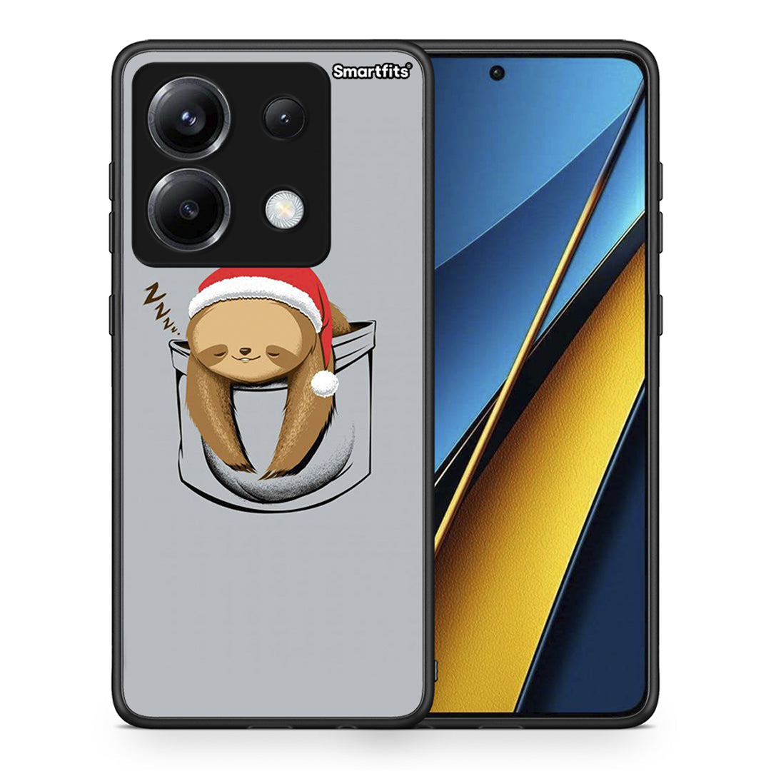 Θήκη Xiaomi Poco X6 Xmas Zzzz από τη Smartfits με σχέδιο στο πίσω μέρος και μαύρο περίβλημα | Xiaomi Poco X6 Xmas Zzzz case with colorful back and black bezels