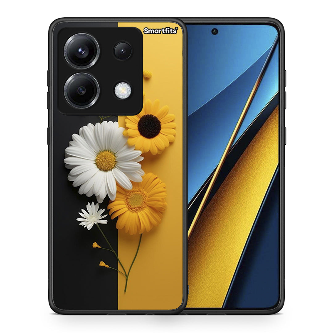 Θήκη Xiaomi Poco X6 Yellow Daisies από τη Smartfits με σχέδιο στο πίσω μέρος και μαύρο περίβλημα | Xiaomi Poco X6 Yellow Daisies case with colorful back and black bezels