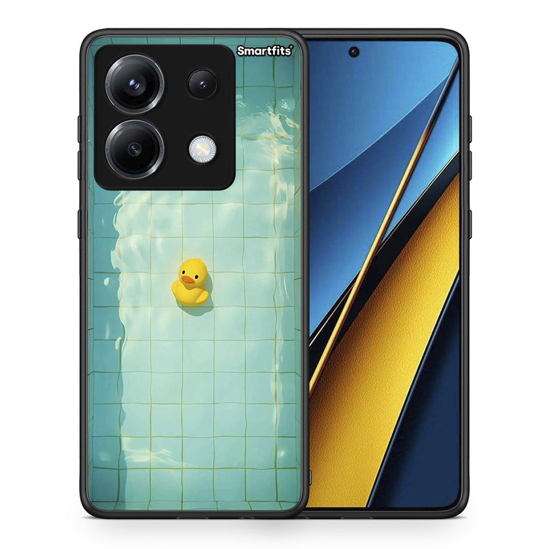 Θήκη Xiaomi Poco X6 Yellow Duck από τη Smartfits με σχέδιο στο πίσω μέρος και μαύρο περίβλημα | Xiaomi Poco X6 Yellow Duck case with colorful back and black bezels