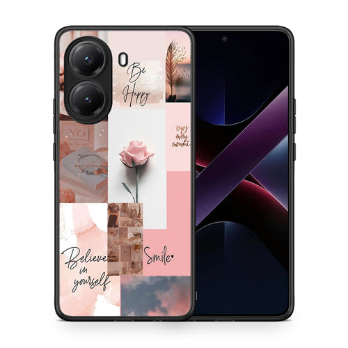 Θήκη Xiaomi Poco X7 Pro Aesthetic Collage από τη Smartfits με σχέδιο στο πίσω μέρος και μαύρο περίβλημα | Xiaomi Poco X7 Pro Aesthetic Collage case with colorful back and black bezels