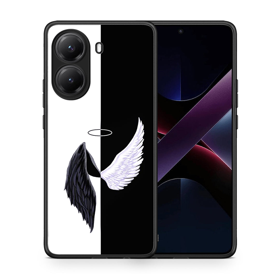 Θήκη Xiaomi Poco X7 Pro Angels Demons από τη Smartfits με σχέδιο στο πίσω μέρος και μαύρο περίβλημα | Xiaomi Poco X7 Pro Angels Demons case with colorful back and black bezels