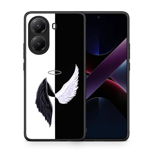 Θήκη Xiaomi Poco X7 Pro Angels Demons από τη Smartfits με σχέδιο στο πίσω μέρος και μαύρο περίβλημα | Xiaomi Poco X7 Pro Angels Demons case with colorful back and black bezels