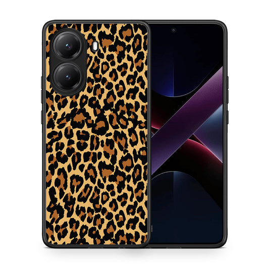 Θήκη Xiaomi Poco X7 Pro Leopard Animal από τη Smartfits με σχέδιο στο πίσω μέρος και μαύρο περίβλημα | Xiaomi Poco X7 Pro Leopard Animal case with colorful back and black bezels