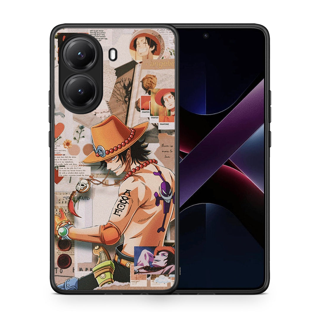 Θήκη Xiaomi Poco X7 Pro Anime Collage από τη Smartfits με σχέδιο στο πίσω μέρος και μαύρο περίβλημα | Xiaomi Poco X7 Pro Anime Collage case with colorful back and black bezels