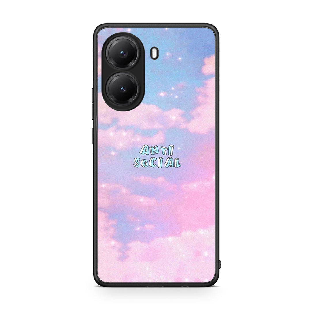 Xiaomi Poco X7 Pro Anti Social Θήκη Αγίου Βαλεντίνου από τη Smartfits με σχέδιο στο πίσω μέρος και μαύρο περίβλημα | Smartphone case with colorful back and black bezels by Smartfits