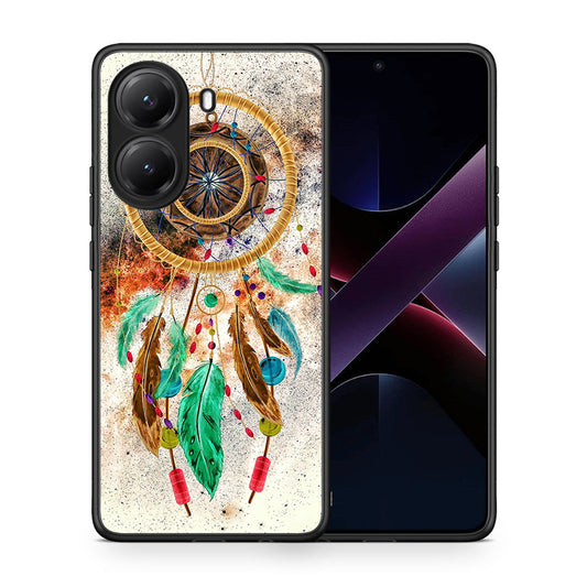 Θήκη Xiaomi Poco X7 Pro DreamCatcher Boho από τη Smartfits με σχέδιο στο πίσω μέρος και μαύρο περίβλημα | Xiaomi Poco X7 Pro DreamCatcher Boho case with colorful back and black bezels