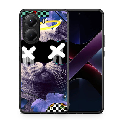 Θήκη Xiaomi Poco X7 Pro Cat Collage από τη Smartfits με σχέδιο στο πίσω μέρος και μαύρο περίβλημα | Xiaomi Poco X7 Pro Cat Collage case with colorful back and black bezels