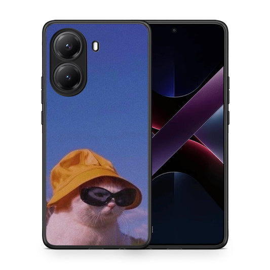 Θήκη Xiaomi Poco X7 Pro Cat Diva από τη Smartfits με σχέδιο στο πίσω μέρος και μαύρο περίβλημα | Xiaomi Poco X7 Pro Cat Diva case with colorful back and black bezels