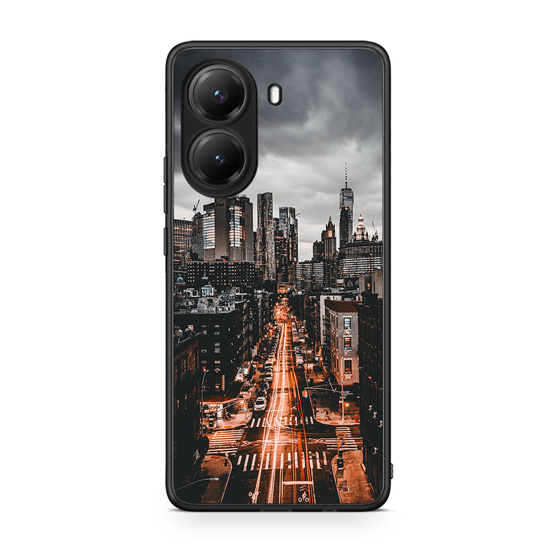 Xiaomi Poco X7 Pro City Lights θήκη από τη Smartfits με σχέδιο στο πίσω μέρος και μαύρο περίβλημα | Smartphone case with colorful back and black bezels by Smartfits