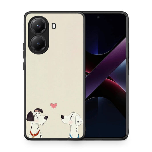 Θήκη Xiaomi Poco X7 Pro Dalmatians Love από τη Smartfits με σχέδιο στο πίσω μέρος και μαύρο περίβλημα | Xiaomi Poco X7 Pro Dalmatians Love case with colorful back and black bezels