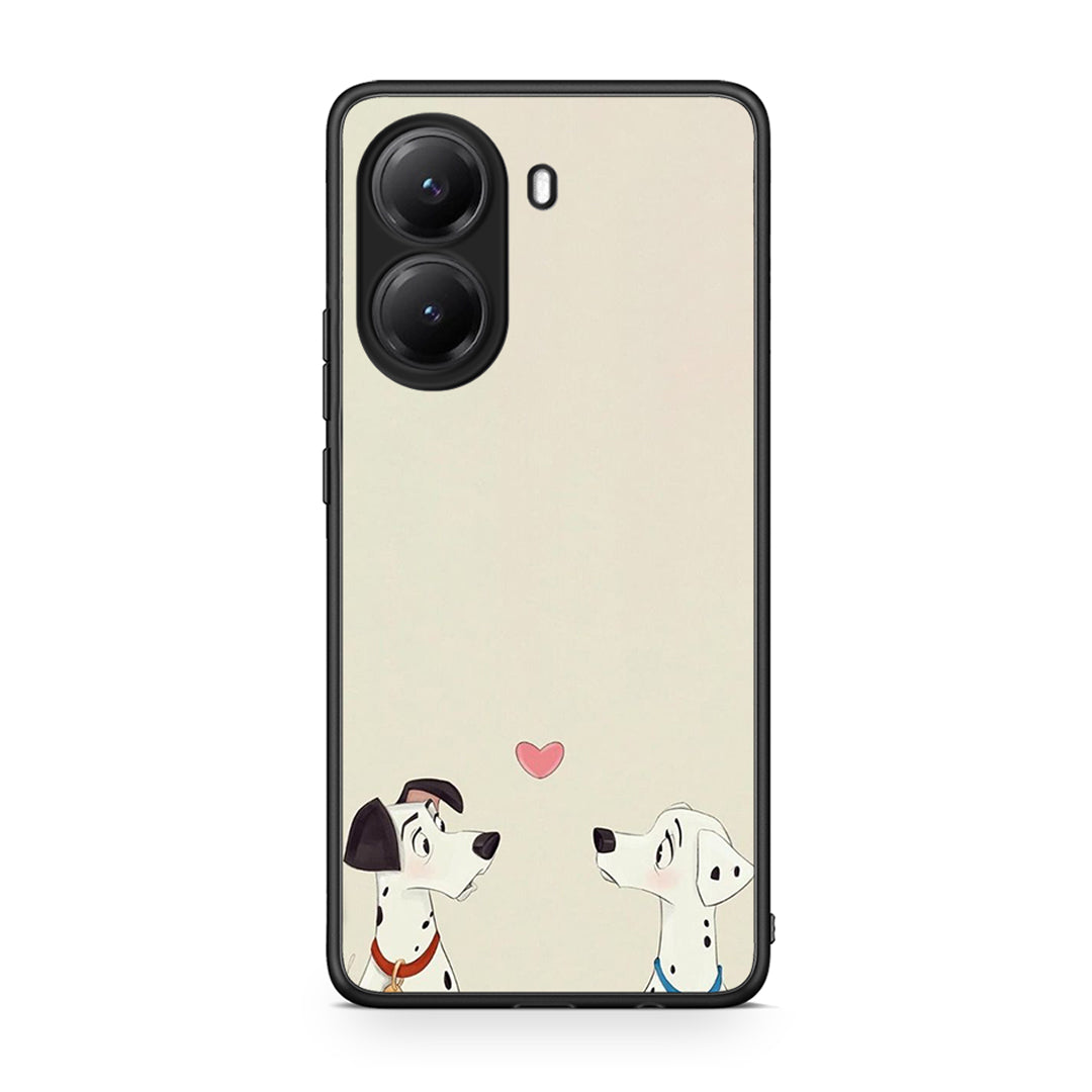 Xiaomi Poco X7 Pro Dalmatians Love θήκη από τη Smartfits με σχέδιο στο πίσω μέρος και μαύρο περίβλημα | Smartphone case with colorful back and black bezels by Smartfits