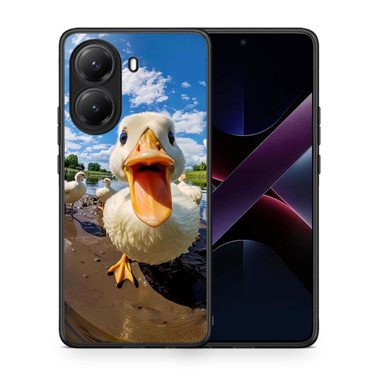 Θήκη Xiaomi Poco X7 Pro Duck Face από τη Smartfits με σχέδιο στο πίσω μέρος και μαύρο περίβλημα | Xiaomi Poco X7 Pro Duck Face case with colorful back and black bezels