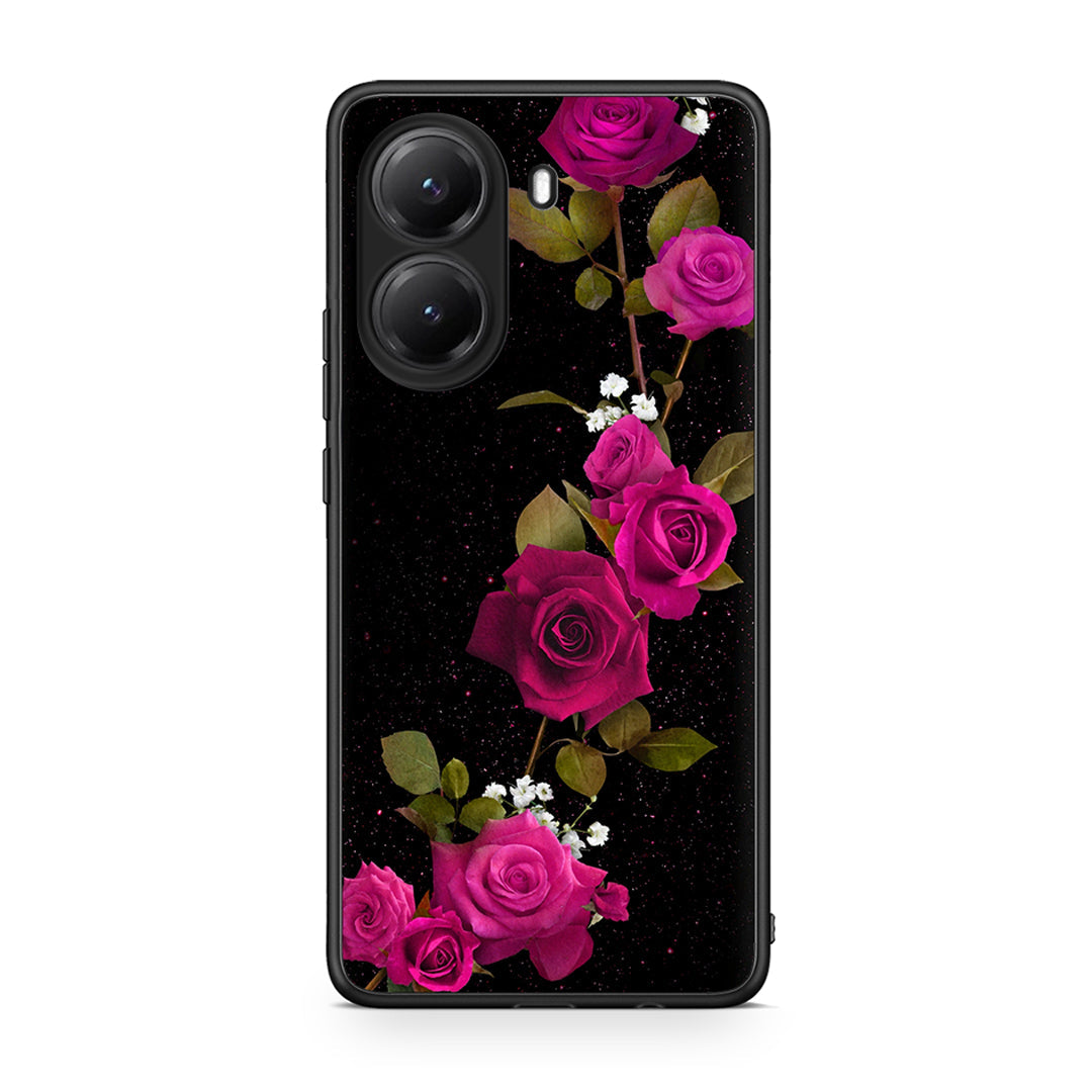 4 - Xiaomi Poco X7 Pro Red Roses Flower case, cover, bumper