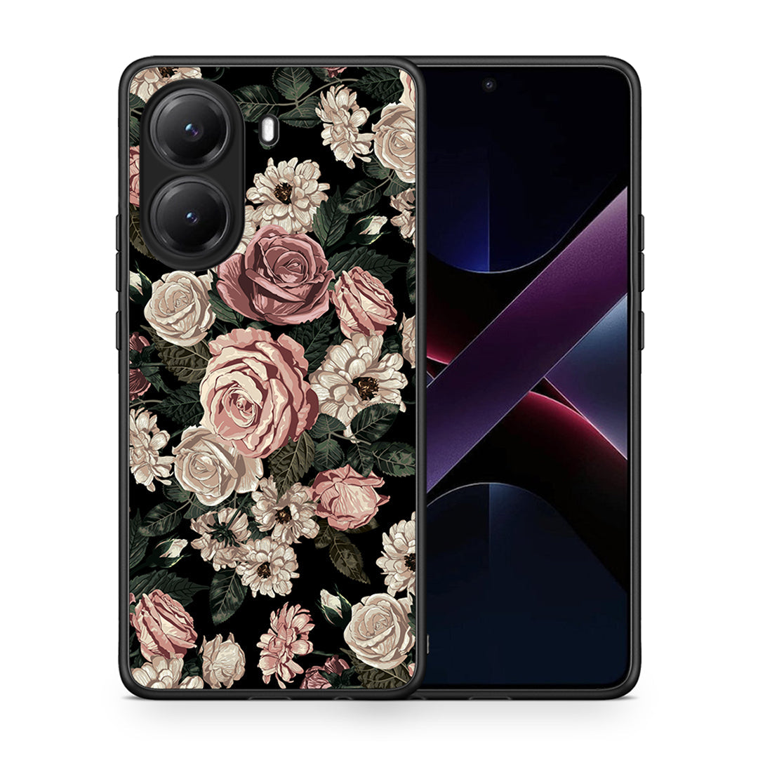 Θήκη Xiaomi Poco X7 Pro Wild Roses Flower από τη Smartfits με σχέδιο στο πίσω μέρος και μαύρο περίβλημα | Xiaomi Poco X7 Pro Wild Roses Flower case with colorful back and black bezels