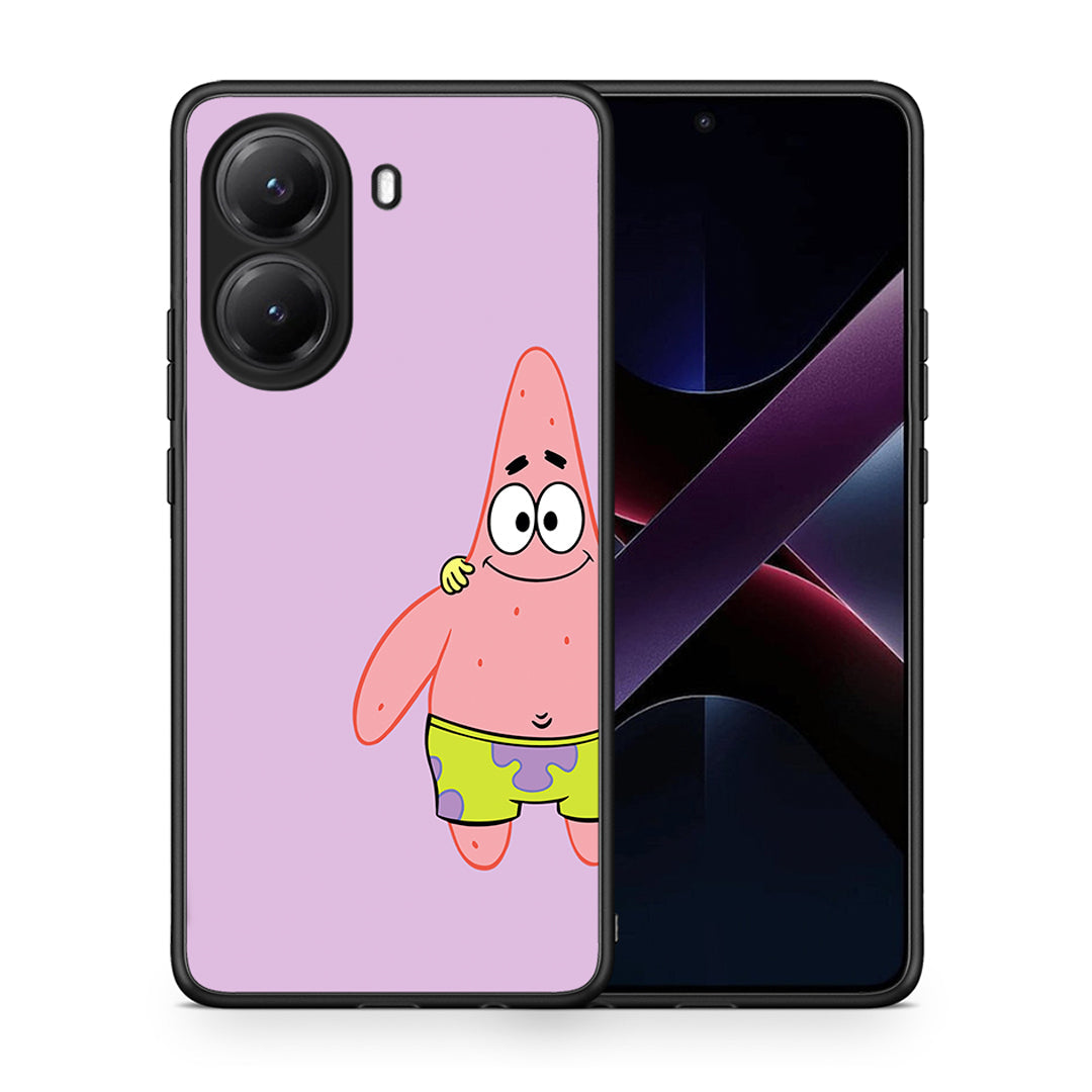 Θήκη Xiaomi Poco X7 Pro Friends Patrick από τη Smartfits με σχέδιο στο πίσω μέρος και μαύρο περίβλημα | Xiaomi Poco X7 Pro Friends Patrick case with colorful back and black bezels